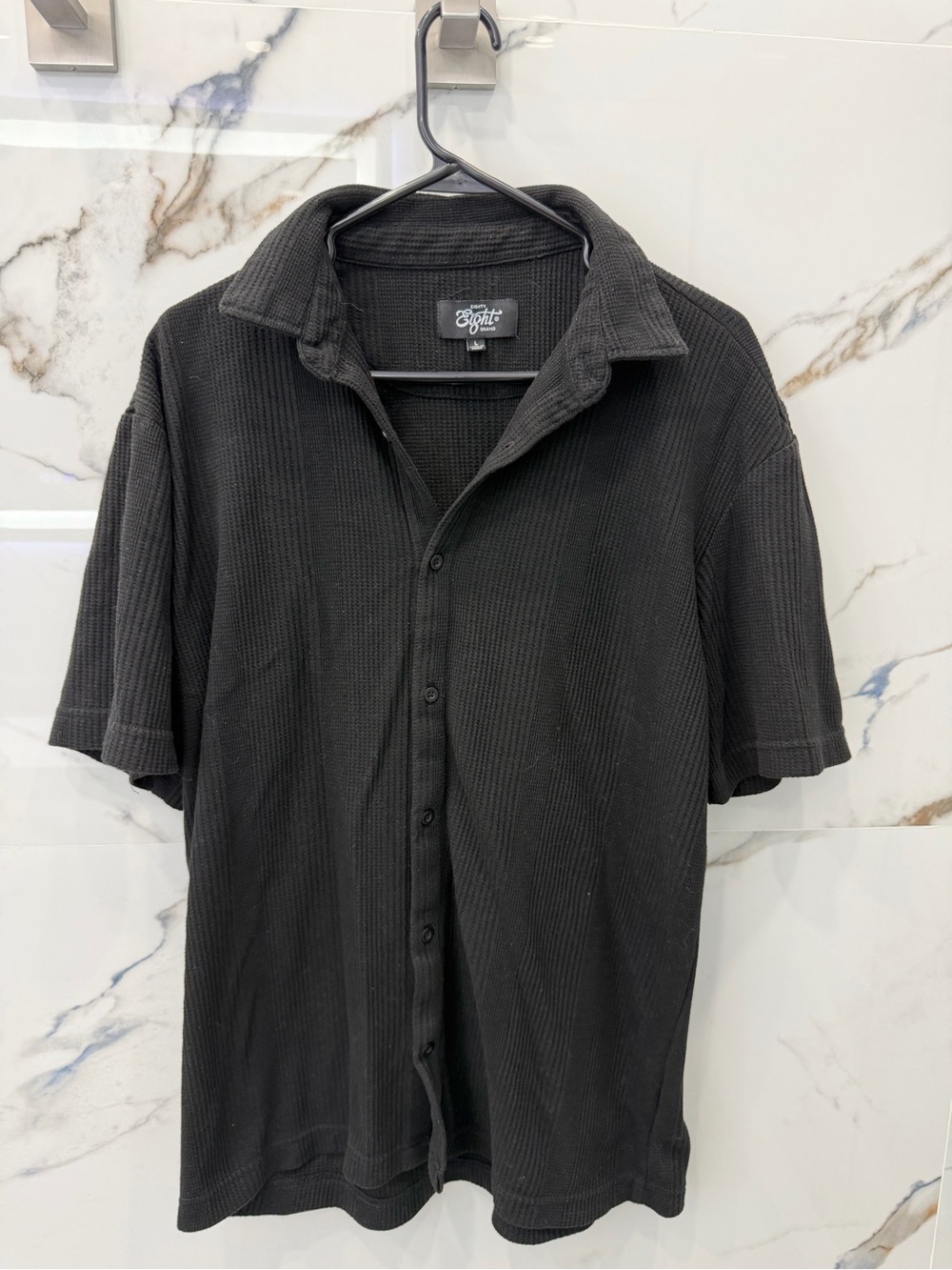 Eighty Eight Black Short-Sleeve Button-Down Shirt
